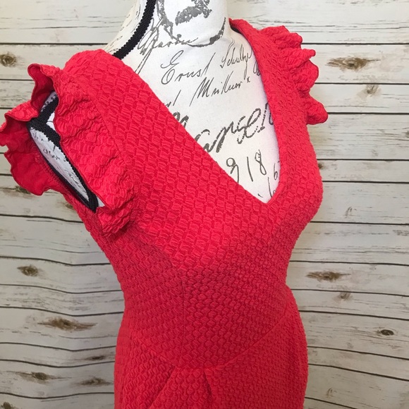 SOLD Anthropologie Tabitha Teahouse Red Quilted Dress - Picture 5 of 7